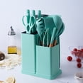 thumbnail image 2 of Juego de 19 piezas de utensilios de cocina de silicona, juego de combinación de cuchillos, mango de madera, pala, cuchara, juego de cuchillos de cocina de acero inoxidable con cubo de almacenamiento, 2 of 6