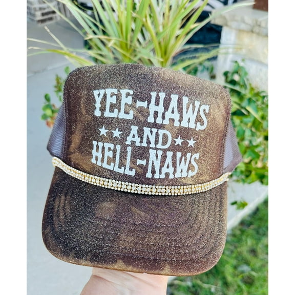 YeeHaws and HellNaws Painted Trucker Hat