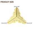 thumbnail image 2 of Uxcell 24 Pack Box Edge Guard, 25mm Decorative Box Corner Cover, Corner Protector, Vintage Stair Dust Corners with Screws, Yellow, 2 of 6