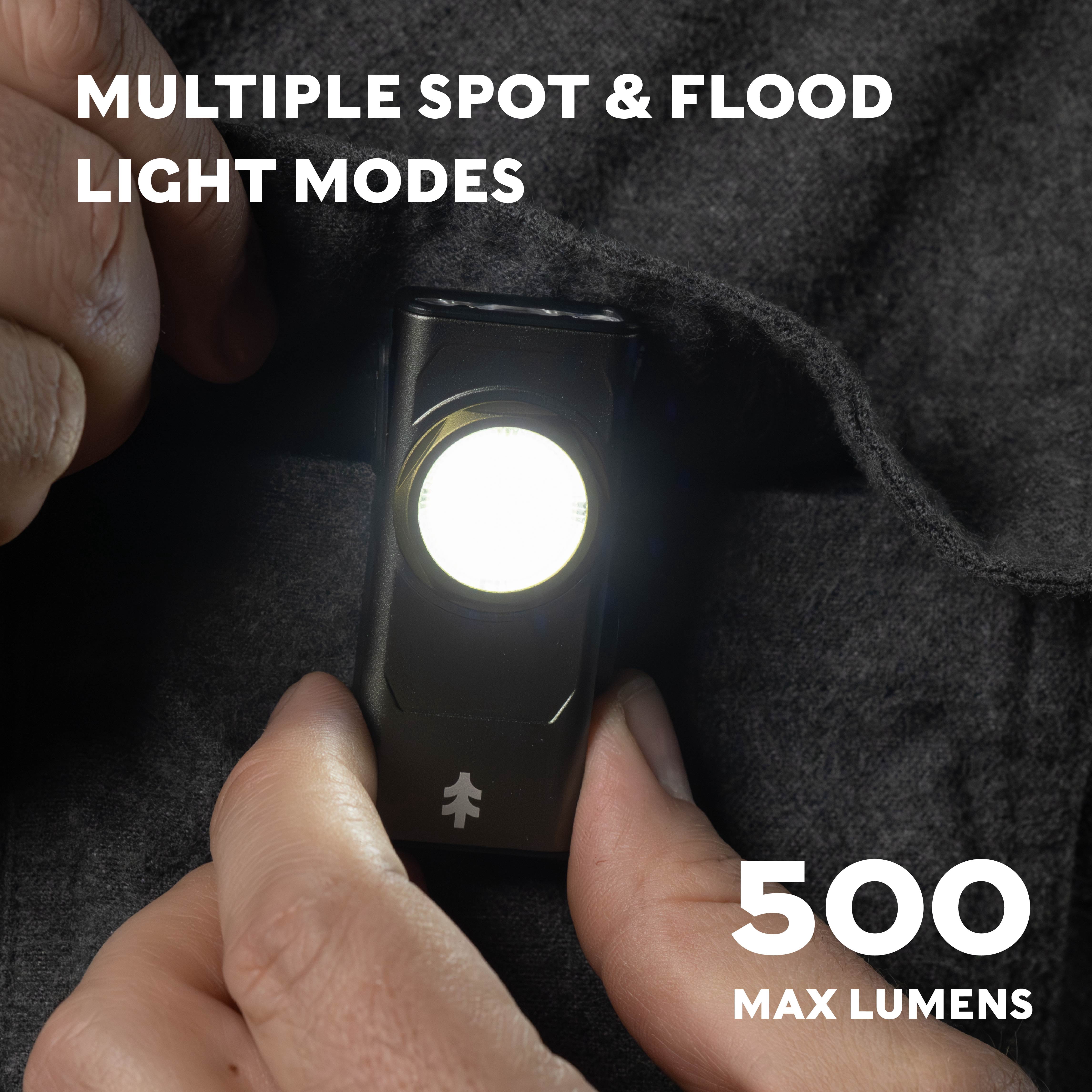 Swiss Tech Rechargeable Grey 500 Lumen Rechargeable EDC Clip Work Light