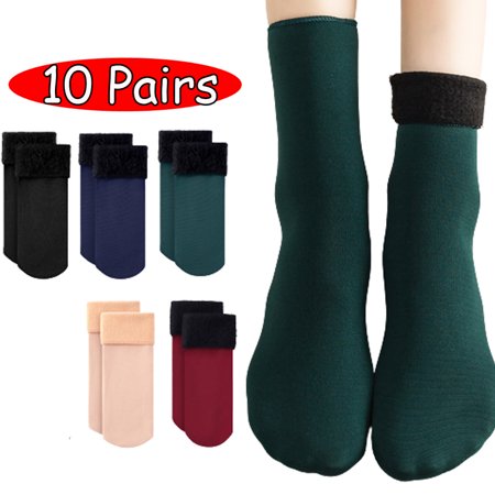 

10 pairs warm winter elegant sock solid tube thick socks