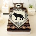 thumbnail image 3 of Manfei Rustic Wolf Grid Twin Sheets,Brown Check Pine Bedding,3 Pieces,1 Fitted Sheet and 1 Pillowcase, 3 of 6