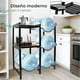thumbnail image 3 of Estantería Soporte Con Repisas Para 4 Botellas Garrafón De Agua, Rack Organizador Acero Duradero Con 3 Niveles Con Estantes de Almacenamiento Para Vasos para Cocina y Oficina (Negro), 3 of 9