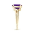 thumbnail image 3 of ANGARA Natural Classic Oval 2.28 ct Amethyst Criss-Cross Cocktail Ring in 14K Yellow Gold for Women (Size-10x8mm) | February Birthstone, Anniversary, Jewelry Gift for Women | Natural Amethyst Ring, 3 of 10