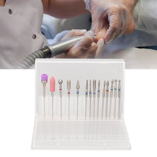 Soporte para brocas de manicura y pedicura, 20 agujeros, 14 Uds., organizador de brocas para uñas, juego de cabezales de pulido de uñas, respuesta rápida