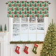thumbnail image 5 of Christmas Tree Valances for Windows, Red Butterflies Winter Retro Light Green Texture Rod Pocket Valance Short Window Treatments Curtains for Kitchen Bathroom Bedroom Decor, 42 x 12 In, 5 of 9