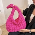 thumbnail image 4 of Bubble Hobo Bags for Women Quilted Tote Bag for Women Puffer Bag Quilted Bag Lightweight Puffy Tote Bag Quilted Padding Shoulder Bag,Rose red, 4 of 5