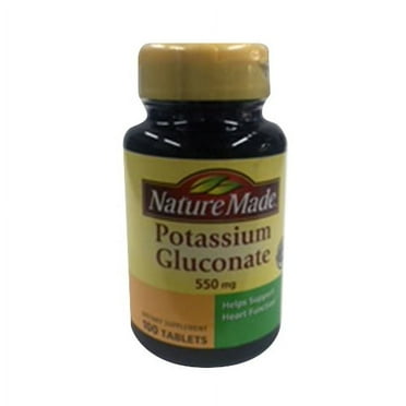 Potassium Gluconate 550 Mg Tablets, By Nature Made - 100 Ea, 3 Pack