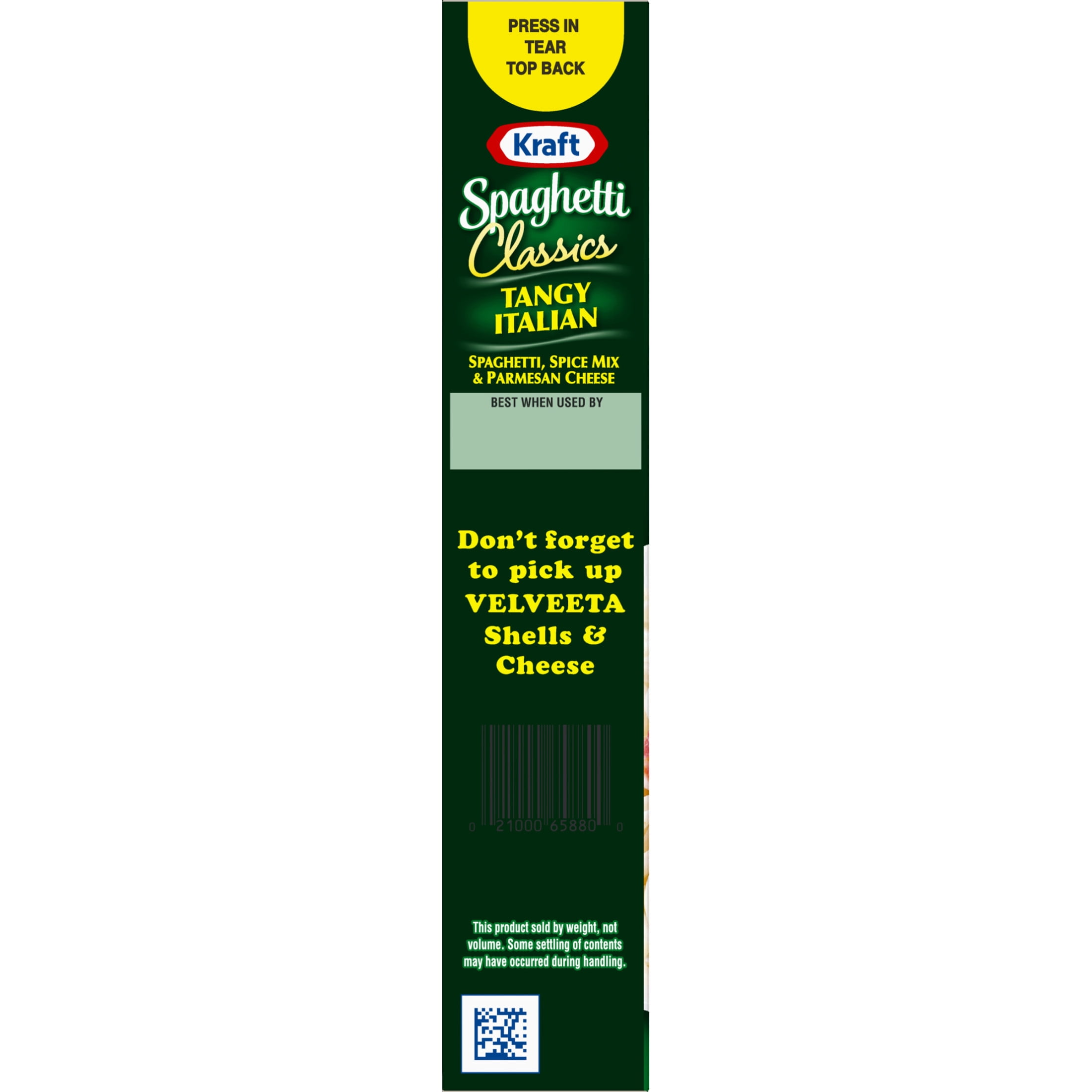(4 pack) 2-Packs-Kraft Spaghetti Classics Tangy Italian Spaghetti, Spices, & Parmesean Cheese Meal Mix, 8 oz Box