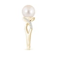 thumbnail image 3 of ANGARA Freshwater Cultured Pearl Criss Cross Shank Engagement Ring in 14K Yellow Gold for Women | June Birthstone, Birthday, Anniversary, Jewelry Gift for Women | Pearl Ring, 3 of 9