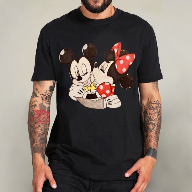 T shirt Men disney mickey mouse women Tshirts Cute Cartoon Fashion Top Tee Shirt Clothes Female T-shirt футболка male camisetasS (Asian size) Gao Jinjia LED