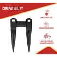thumbnail image 4 of Combine Platform Sickle Bar Rock Guard Fits New Holland Part #1307299C2 - Black Powder Coated Forged Steel Sickle Mower Knife Guard with Two Prongs, 4 of 9