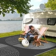thumbnail image 6 of Kicctian Waterproof Outdoor Rug, 9x12 ft Reversible Plastic Straw Rug for Patio Lightweight Portable Camping Mat for Outside RV Beach Picnic Backyard, Black & White, 6 of 7