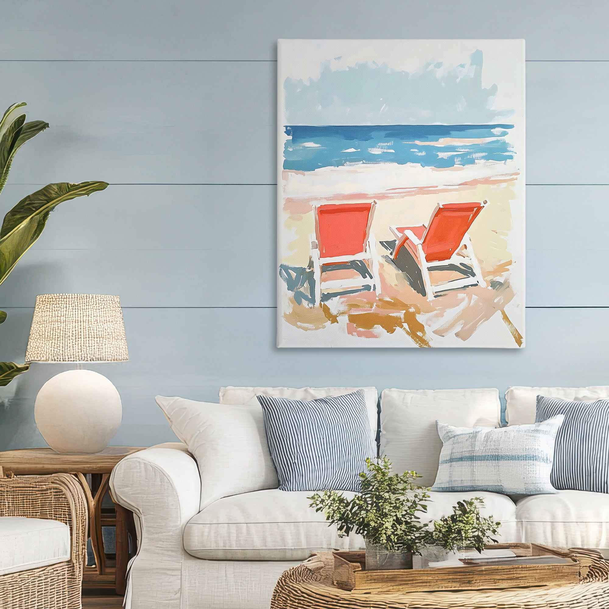 Stupell Industries Two Sunlit Beach Chairs Canvas Wall Art, design by The Prints Vibe