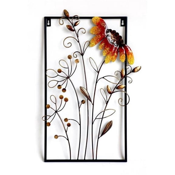 MDR Trading Inc. AI-GG9624_Q01 Metal Frame With Flowers Wall Decor