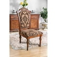 thumbnail image 2 of Brown Cherry Traditional 2pc Dining Chairs Floral Print Fabric Elegant Formal Dining Room Solid wood Scrolled Metal Accent Chair, 2 of 9