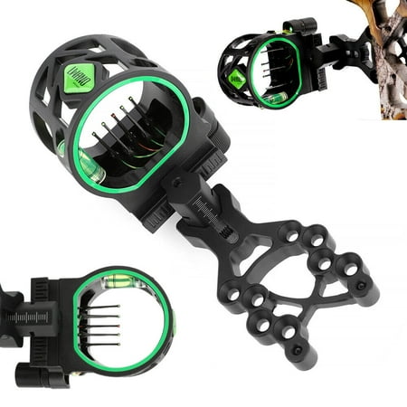 AMEYXGS Archery Hunting Compound Bow Sight 5 Pin 0.019 Micro Adjustable