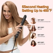 NEXPURE 1 Flat Iron, 2 in 1 Hair Straightener and Curler with Floating Plates, 5 Temp Settings Styler for All Hair Types, Black