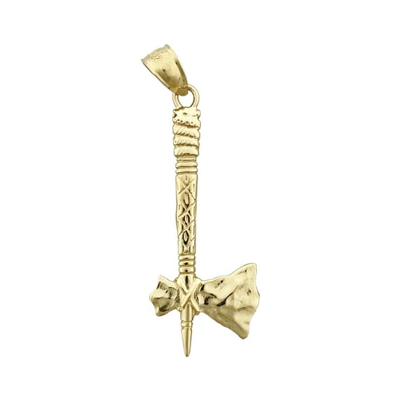 14K Gold 3D Tomahawk Pendant