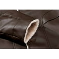 thumbnail image 6 of CHEEREAM Mens Leather Jacket 3/4 Length Faux Leather Fur Coat Warm Winter Long PU Leather Jacket Lined Duster Trench Coat Brown M, 6 of 9