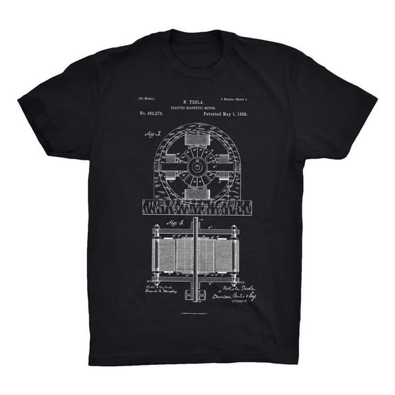 Mighty Circus Electro Motor Patent T-Shirt - Black, Extra Large