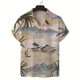 thumbnail image 3 of Camisetas hawaianas con estampado 3D de árboles tropicales, camisetas casuales de manga corta de verano para mujer, ropa 2024, blusas con botones de solapa para uso diario para hombre, 3 of 5