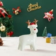 thumbnail image 4 of 2025 Ceramic Christmas Luminous Decoration - White Reindeer/Santa Figurine with Warm Light for Holiday Scene Decor, Night Light Ornament, 4 of 5