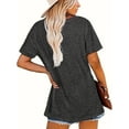 thumbnail image 2 of MORTTIC Women's Retro Cat Graphic T-Shirt Casual Summer Short Sleeve Crewneck Tee Tops, Dark Grey, XXL, 2 of 4