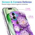 thumbnail image 6 of for iPhone 16 6.1 inch Magnetic Case Compatible with Mag-Safe, Floral Butterfly Pattern Wave Edge Case for Girls Women, Anti-Drop Shockproof Hard Phone Cover for iPhone 16, Purple, 6 of 7