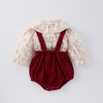 thumbnail image 2 of Conjunto de ropa de primavera para niñas de 0 a 3 años, blusa con cuello con volantes florales, pantalones cortos con tirantes, traje de 2 uds, traje dulce de estilo coreano para niños pequeños, 2 of 6