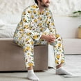 thumbnail image 6 of Bingfone Men's Pajama Set 2 Piece Loungewear PJs, Long Sleeve with Pajama Pants-Bee and Flowers, 6 of 7