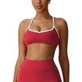 thumbnail image 2 of EaskTriop Women's Spaghetti Strap Sports Bra Padded Crop Tank Top Color-Block Wireless Yoga Workout Gym Fitness Activewear Bralette, 2 of 6