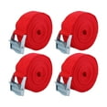 thumbnail image 1 of 4 Pcs Sangles de Fixation Cargo 3,3 Pieds Sangles de Fixation pour Bagages de Voyage Réglables avec Boucle de Verrouillage à Came pour Voiture Camion Rouge, 1 of 1