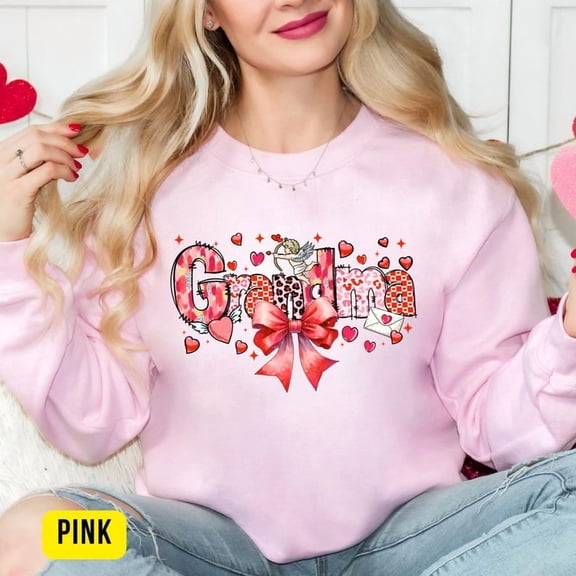 Grandma Valentine Day Sweatshirt, Valentine Day Grandma’s Shirt, Valentine Mini Hoodie