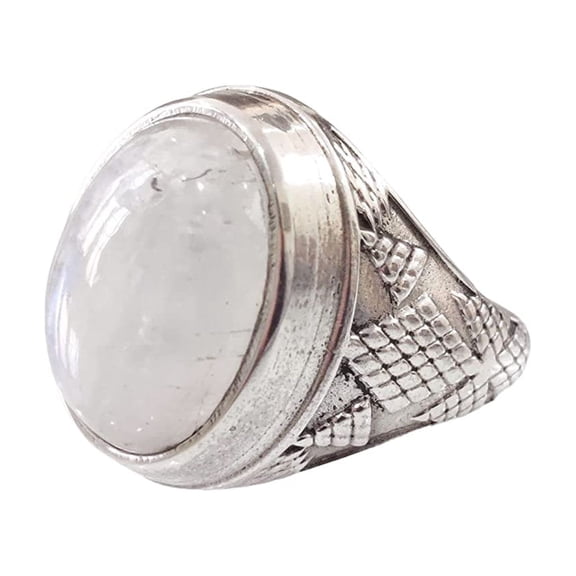 Rainbow Moonstone Mens Ring, Natural Blue Fire Rainbow Moonstone, Silver Jewelry, 925 Silver Ring, Birthday Gift, Heavy Mens Ring, Arabic Design, Ottoman Style Ring, Christmas, Turkey Mens Signet Ring