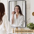 thumbnail image 5 of Black Framed Bathroom Mirror 40x30 inch - Rectangular with Round Corners, Anti-Rust Tempered Glass (Horizontal/Vertical Hanging), 5 of 8