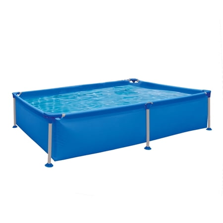 Honeydrill 6.2ft x 4.2ft x 16.5in Frame Rectangular Above Ground Swimming Pool, Blue
