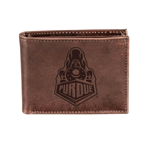 Brown Purdue Boilermakers Bi-Fold Leather Wallet