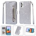 thumbnail image 2 of Dteck Wallet Case for Samsung Galaxy A53 5G,Magnetic Handbag Zipper Pocket PU Leather Flip Case with 3 Card Slots and Wrist Strap Folio TPU Inner Stand Cover,Silver, 2 of 6