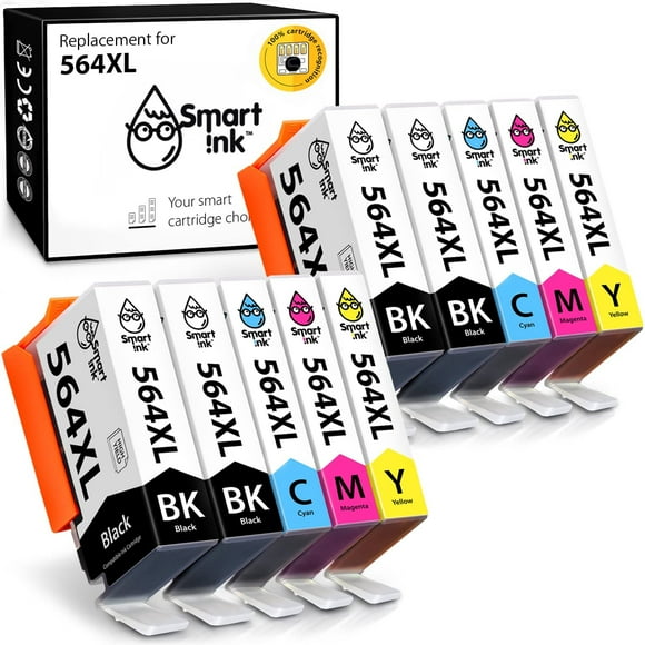 Smart Ink Cartouches d'Encre Compatibles pour HP 564 XL 564XL 10 Pack (4BK & 2C/M/Y) pour HP 3520 3521 3522 3070A