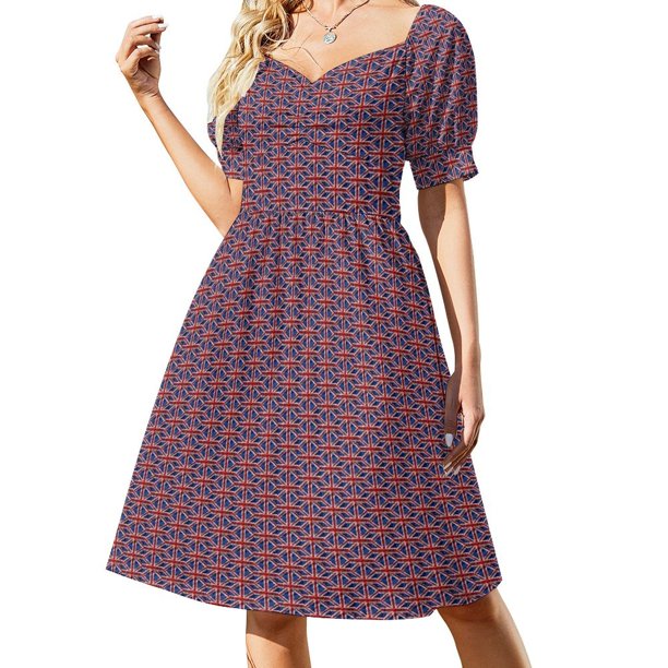 Copia de la bandera de Gran Bretaña Vestido de manga corta Vestidos de moda para mujer Vestido elegante y chic para mujer Vestido