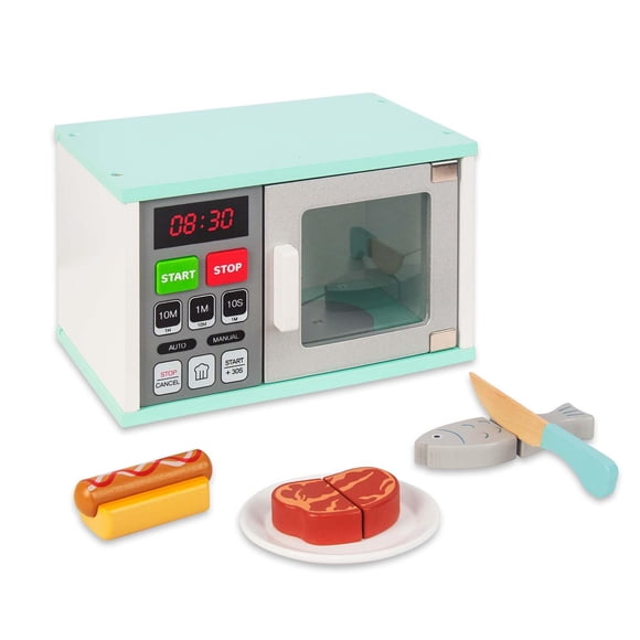 Horno microondas WoodenFun para niños pequeños Play Kitchen con luz y sonido