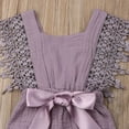 thumbnail image 3 of Infant New Born Girls Pure Romper with Ruffled Sleeves Big Bow, 3 of 8
