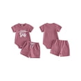 thumbnail image 2 of BemeyourBBs Newborn Baby Girls Little Sister Outfits Waffle Knit Little Sis Letters Letters Embroidery Short Sleeve Romper with Pockets Shorts Set 2Pcs Infant Baby Girl Summer Clothes, 2 of 9