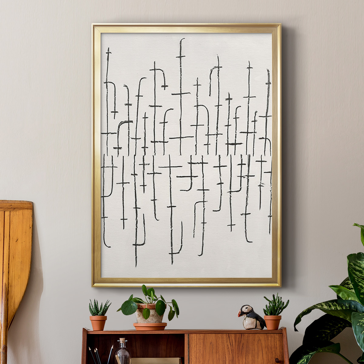 Vertical Arrangement II Premium Framed Print, in Gold, Black, or Silver - Ready to Hang