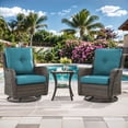 thumbnail image 3 of Gymojoy 22 in. x 25 in. x 4 in.Deep Seat Cushion Set, Olefin 8-Piece Deep Seating Outdoor Replacement Lounge Chair loveseat Sofa Cushion in Peacock Blue, 3 of 9