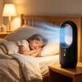 thumbnail image 5 of Desk Fan Quiet Portable Smart Bladeless Tower Fan with Light, 6 Speed USB Oscillating Air Cooler for Bedroom & Dormitory, 5 of 5
