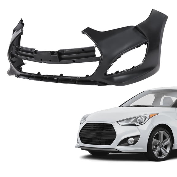 Front Bumper Cover Fascia Black Fit for 2013-2017 Hyundai Veloster
