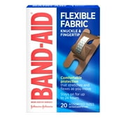 Band-Aid Brand Flexible Fabric Knuckle & Finger Adhesive Bandages, 20 Count
