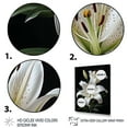 thumbnail image 3 of Designart "Lily Exquisite Black White wall decor II" Floral Floater Framed Canvas Print, 3 of 7